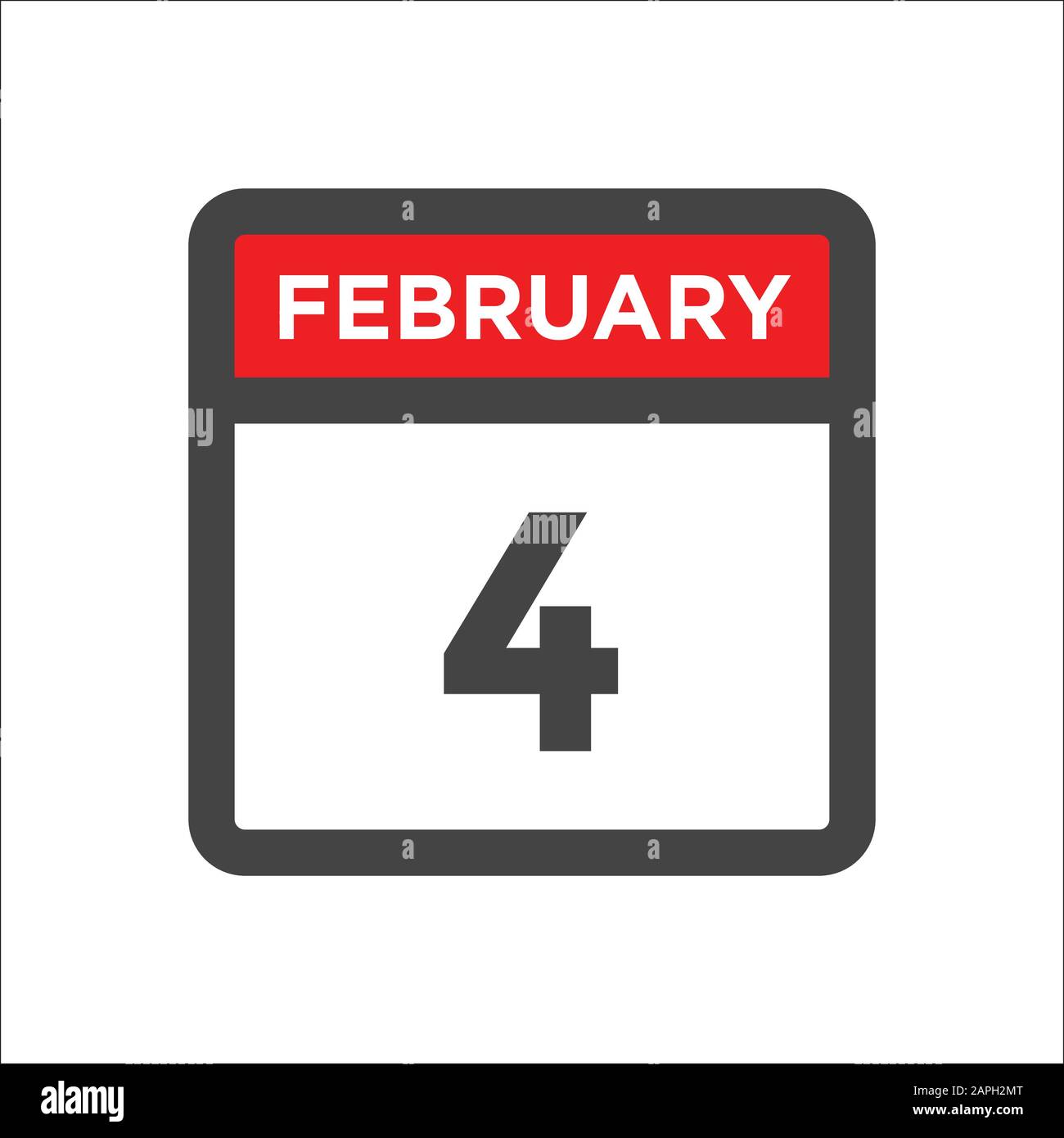 February 4 calendar icon with day and month Stock Vector Image & Art