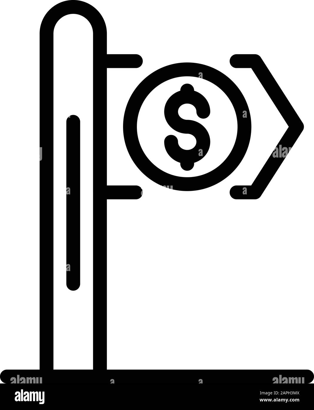 Finance pillar direction icon, outline style Stock Vector