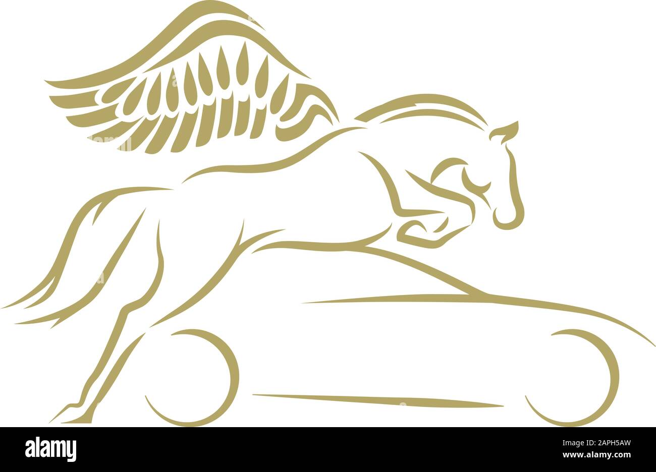 Pegasus and abstract car Stock Vector