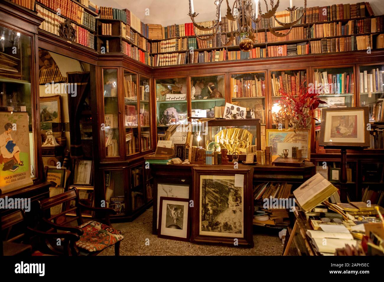 Interior of Cascianelli antique book store in Rome, Italy Stock Photo -  Alamy