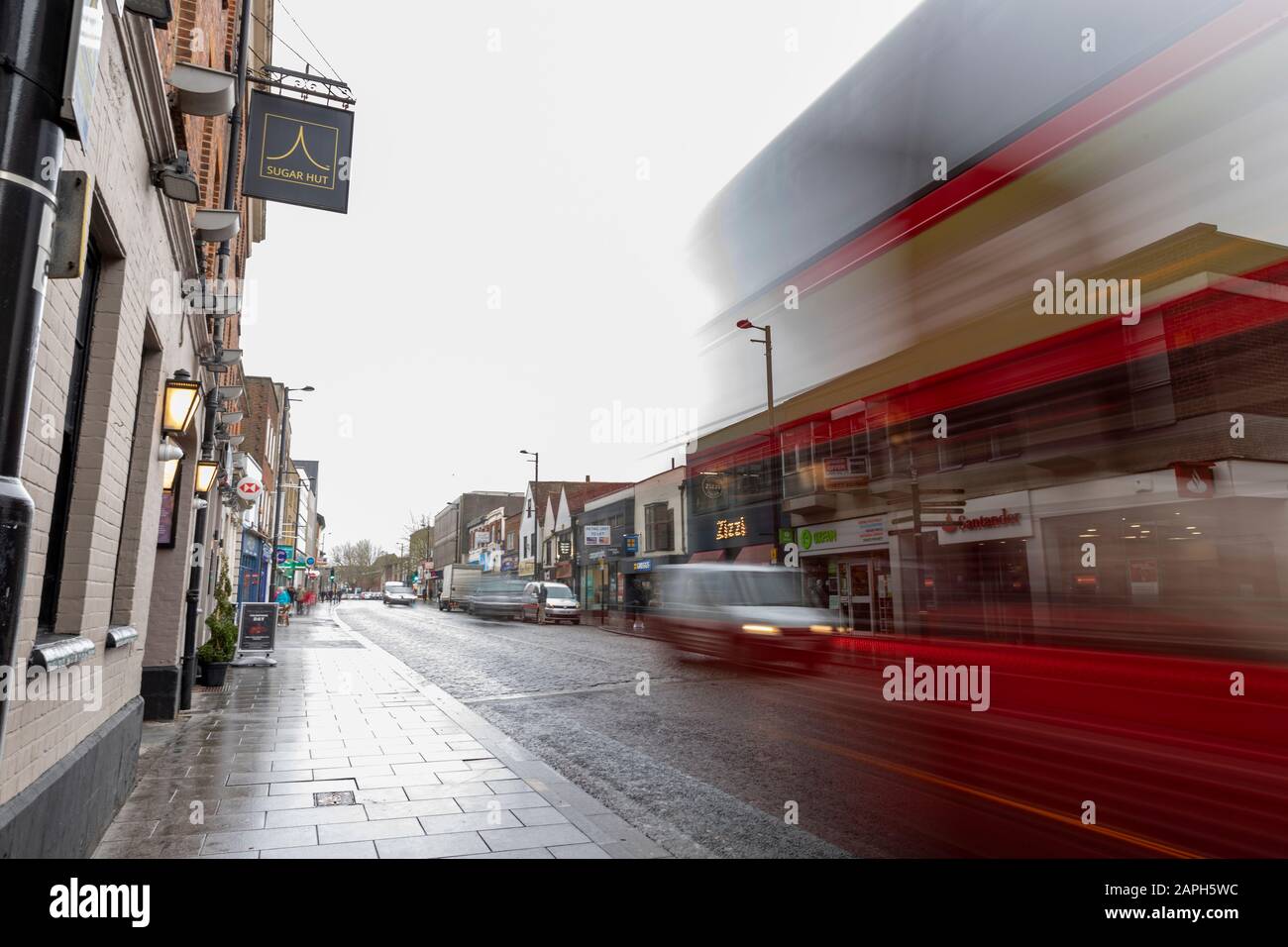 Brentwood High Street outside the Sugar Hut (now called Pazazu) January 2020 Stock