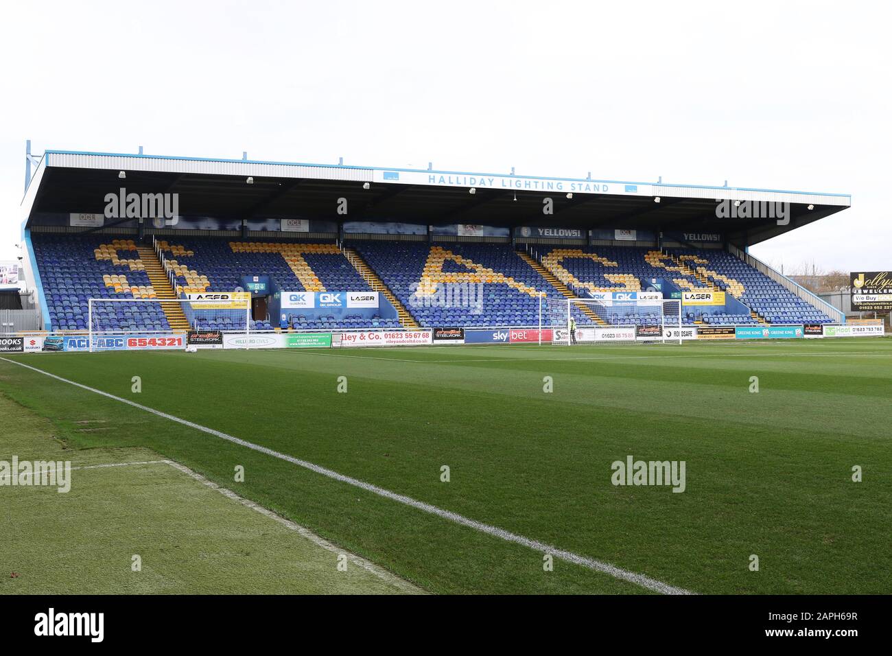 Mansfield Town FC v Cheltenham Town FC  at Field Mill (Sky Bet League Two - 7 December 2019) - Field Mill  Picture by Antony Thompson - Thousand Word Stock Photo