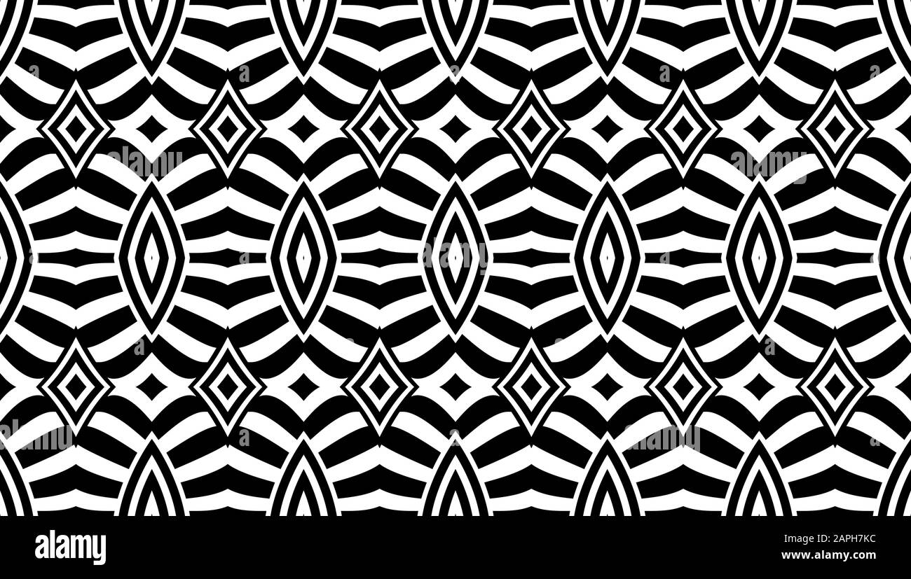 Abstract black and white geometric seamless pattern background. Vector ...