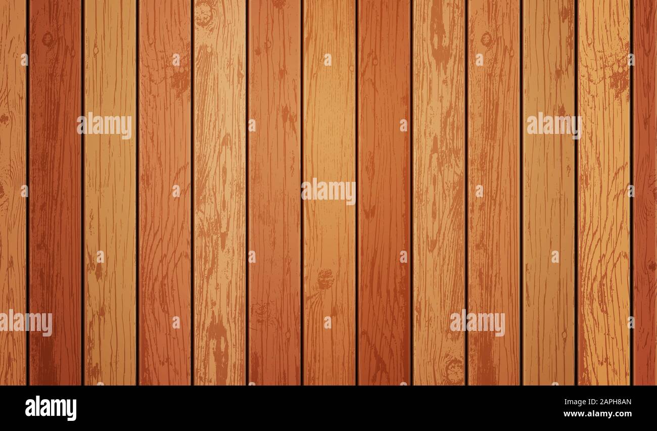 Wooden textured planks background. Vector illustration Stock Vector