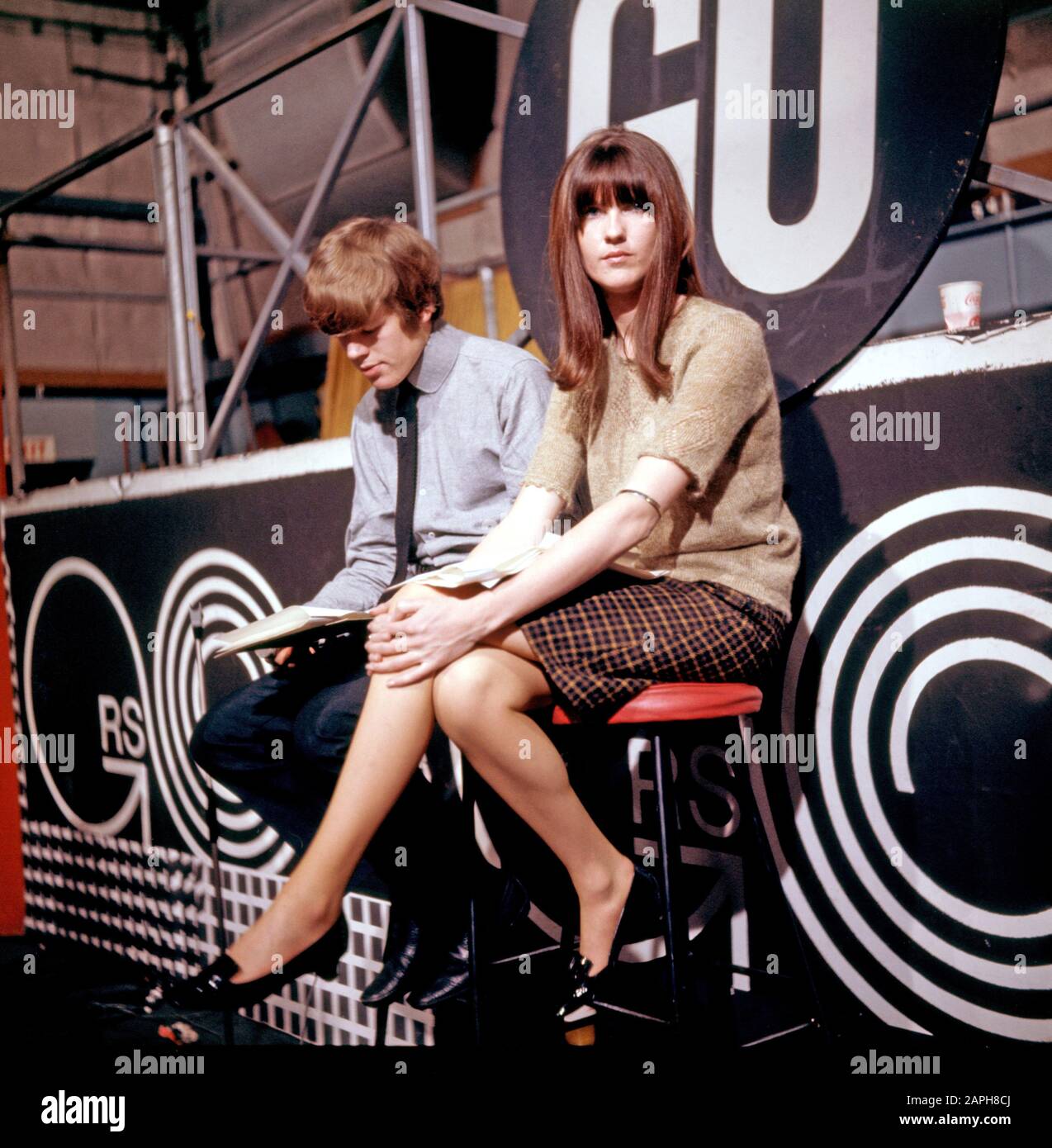 READY, STEADY, GO !  UK TV pop show with Herman Noone and presenter Cathy McGowan on 26 November 1965. Photo: Tony Gale Stock Photo