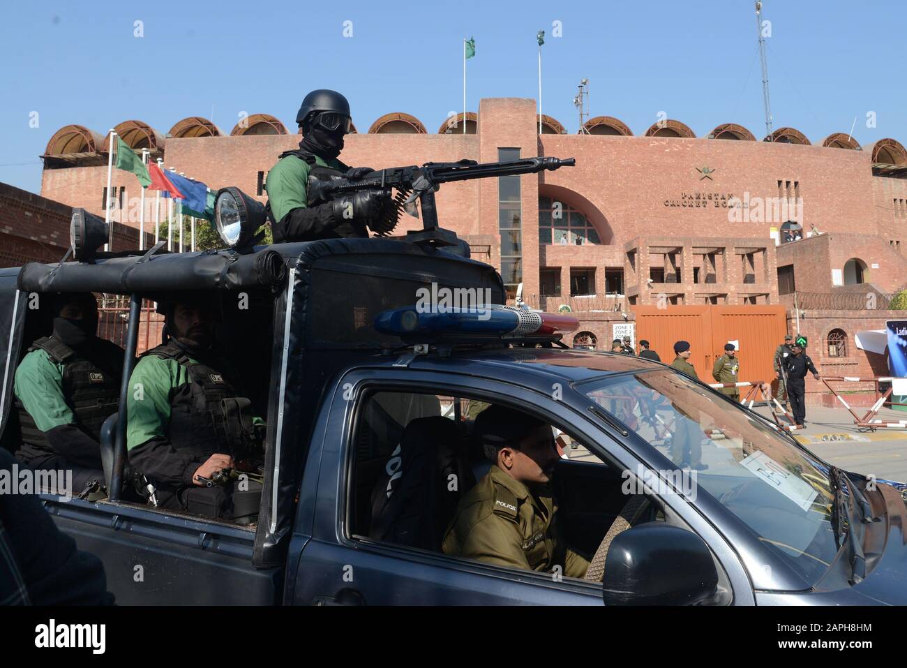 Lahore, Pakistan. 23rd Jan, 2020. Pakistani Rangers personnel ...