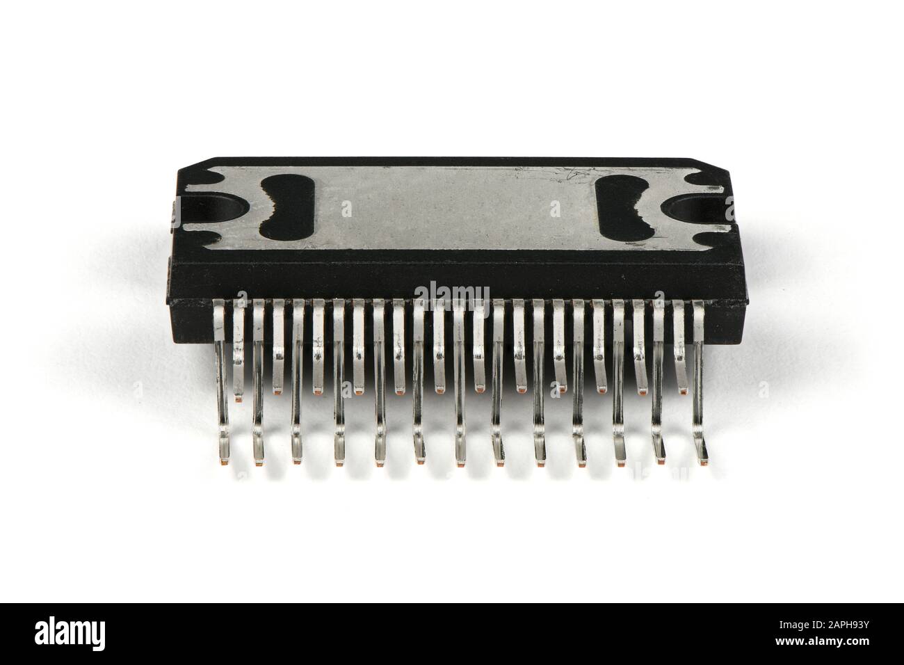 New microchip low frequency amplifier ULF isolated on a white background. High resolution photo. Full depth of field. Stock Photo