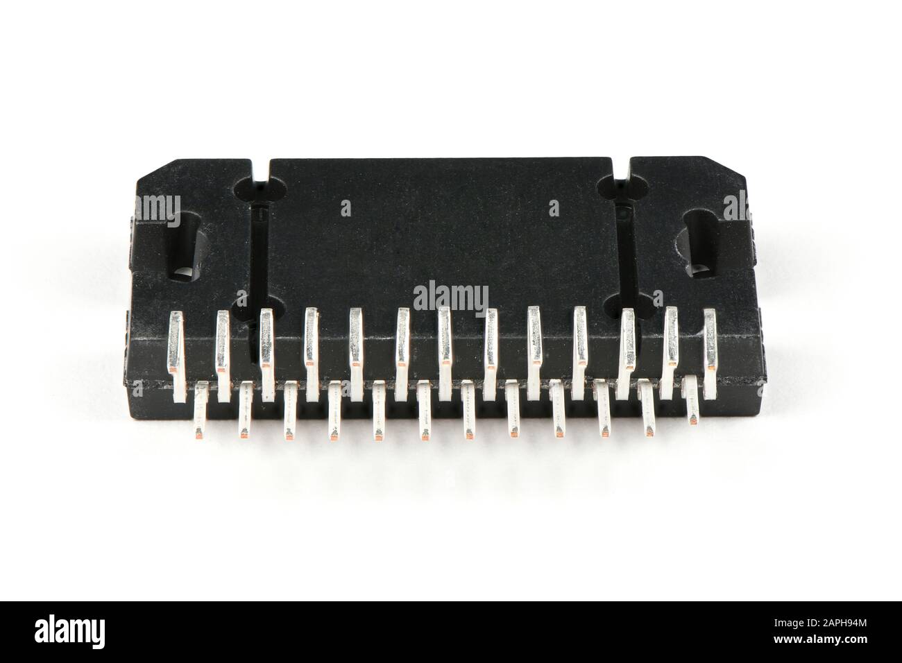 New microchip low frequency amplifier ULF isolated on a white background. High resolution photo. Full depth of field. Stock Photo