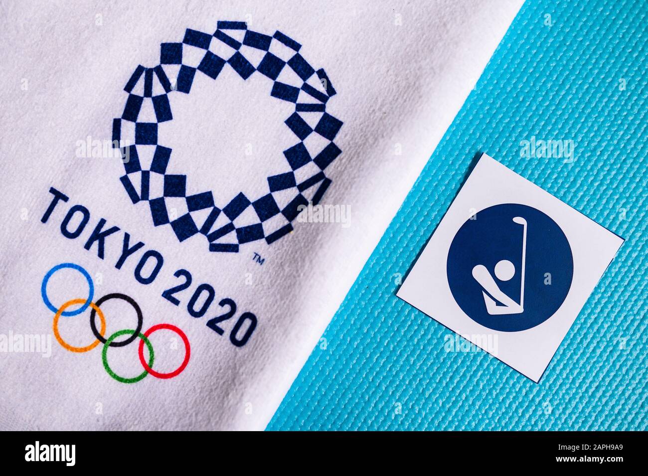 TOKYO, JAPAN, JANUARY. 20. 2020: Golf pictogram for summer olympic game  Tokyo 2020 Stock Photo - Alamy