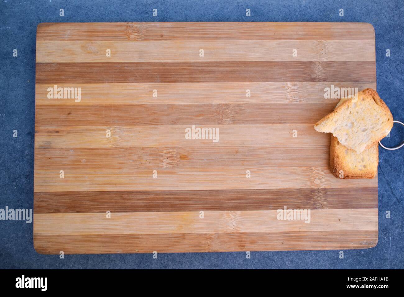 Beautiful picture of a chopping boards with fruits and leafs Stock Photo