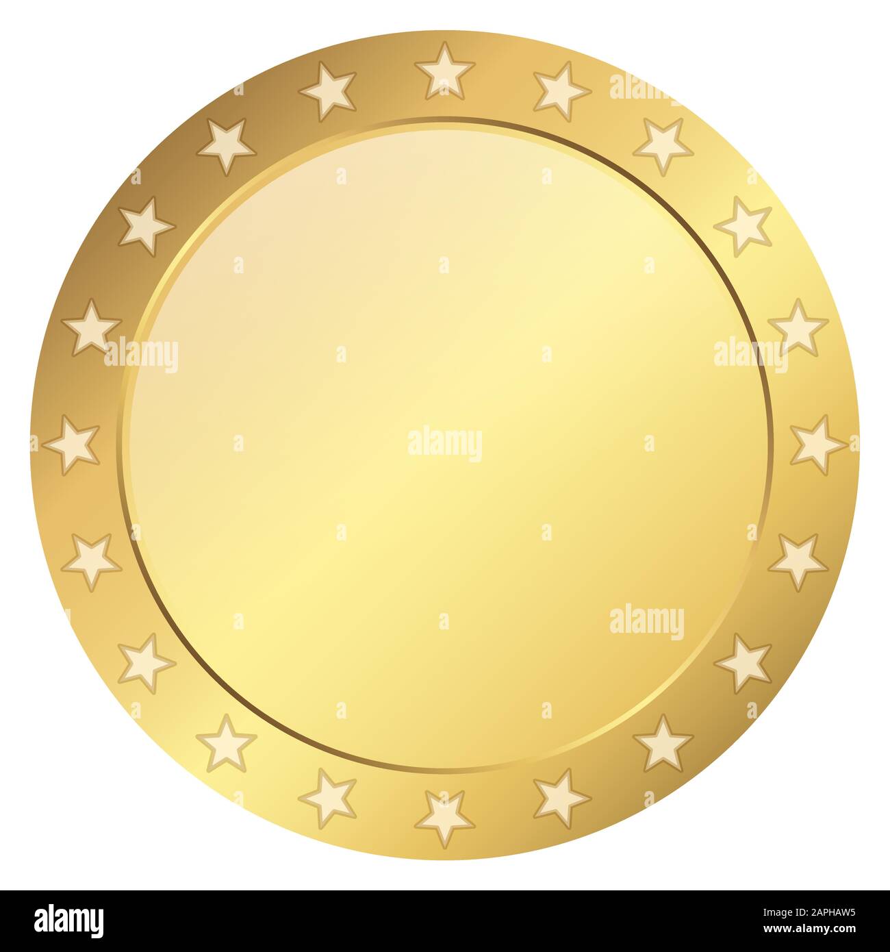 golden seal of quality template with stars and free space Stock Vector