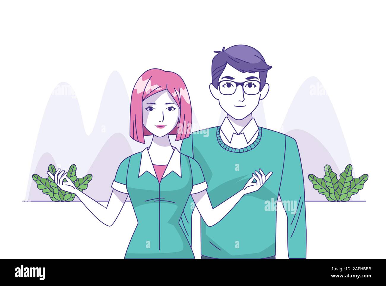 cartoon woman and man icon, colorful design Stock Vector Image & Art ...