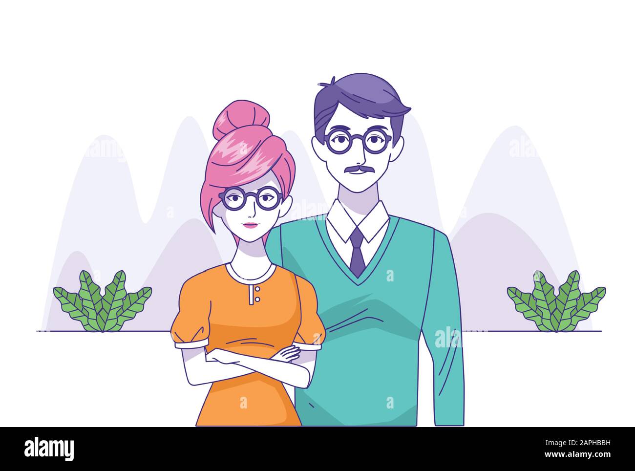 cartoon adult woman and man icon, colorful design Stock Vector Image ...