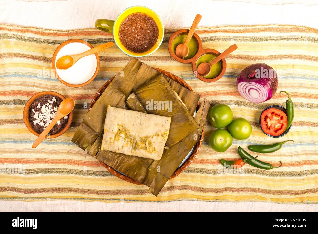Tamales Oaxaqueños, Mexican dish made with corn dough, chicken or pork