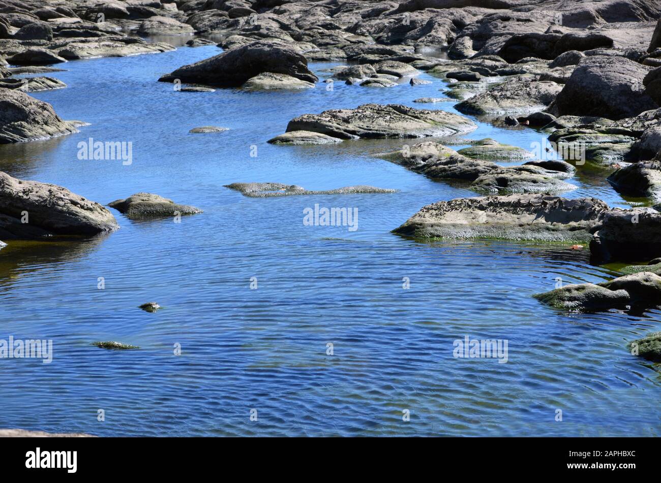 Blue pool in the Susquehanna River Stock Photo
