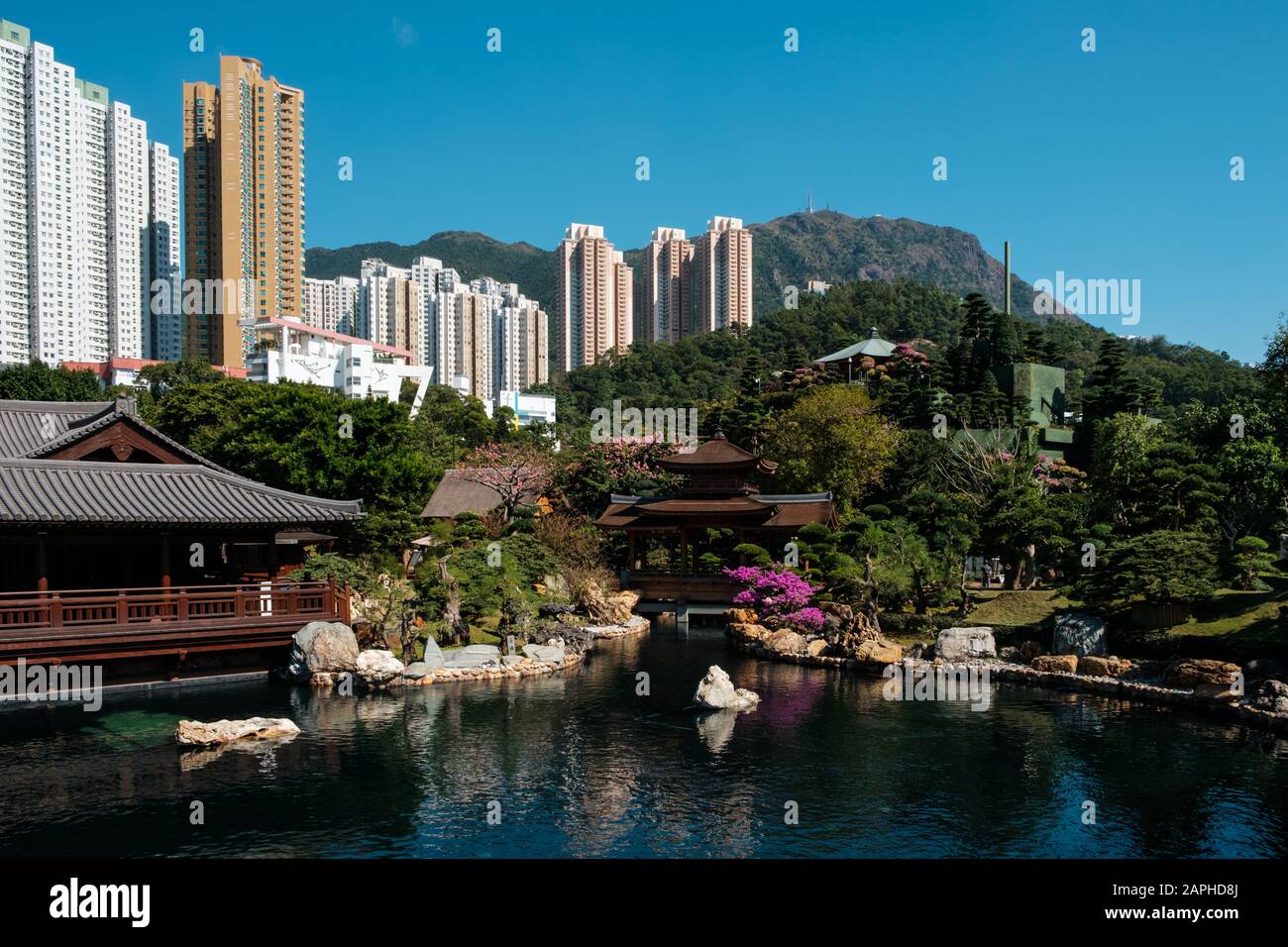 HongKong, China - November, 2019: The Nan Lian Garden in Hong Kong Stock Photo