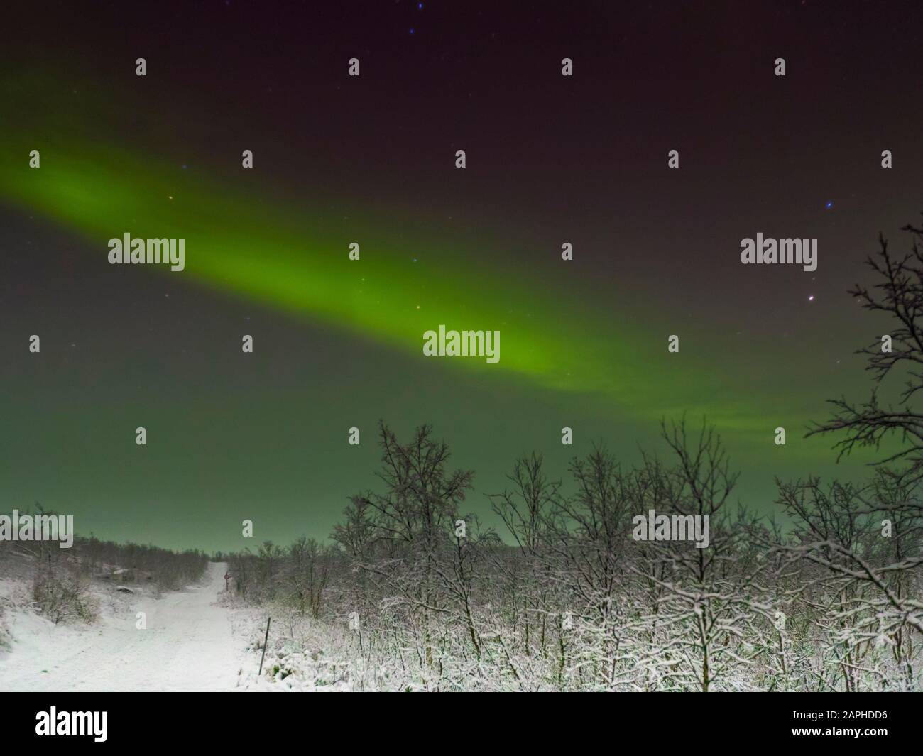 Northern Lights (Aurora Borialis) Over Norway Stock Photo