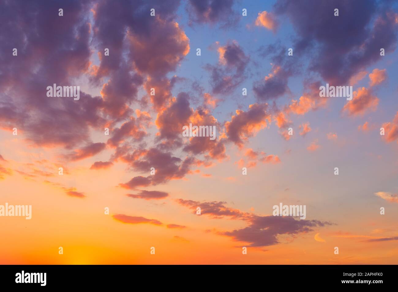 Fantastic Beautiful Dramatic Sunset Sky With Clouds Free Space Stock Photo Alamy