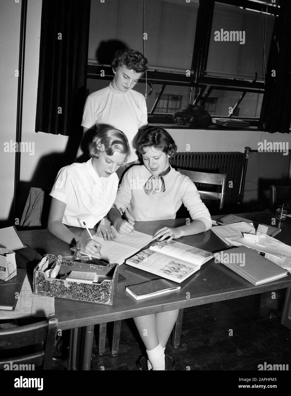 Teenage girl students pupils at Greenville South Carolina High School, USA 1956 Stock Photo