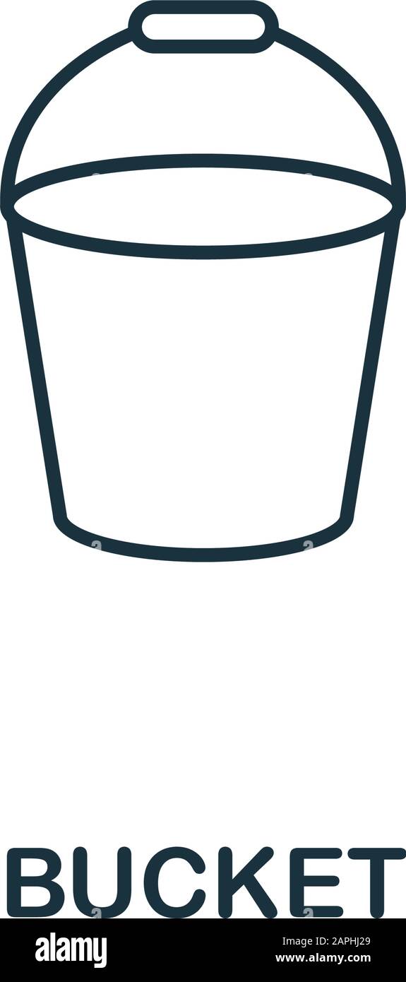 Bucket line icon. Thin style element from construction tools icons  collection. Outline Bucket icon for computer and mobile. Symbol, logo  vector Stock Vector Image & Art - Alamy
