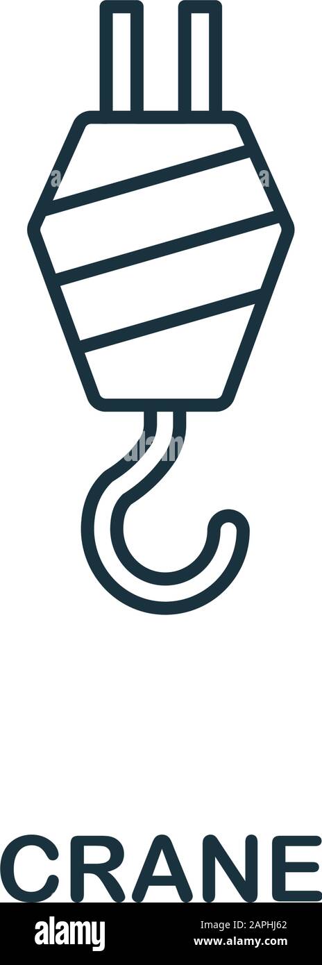 Crane line icon. Thin style element from construction tools icons ...
