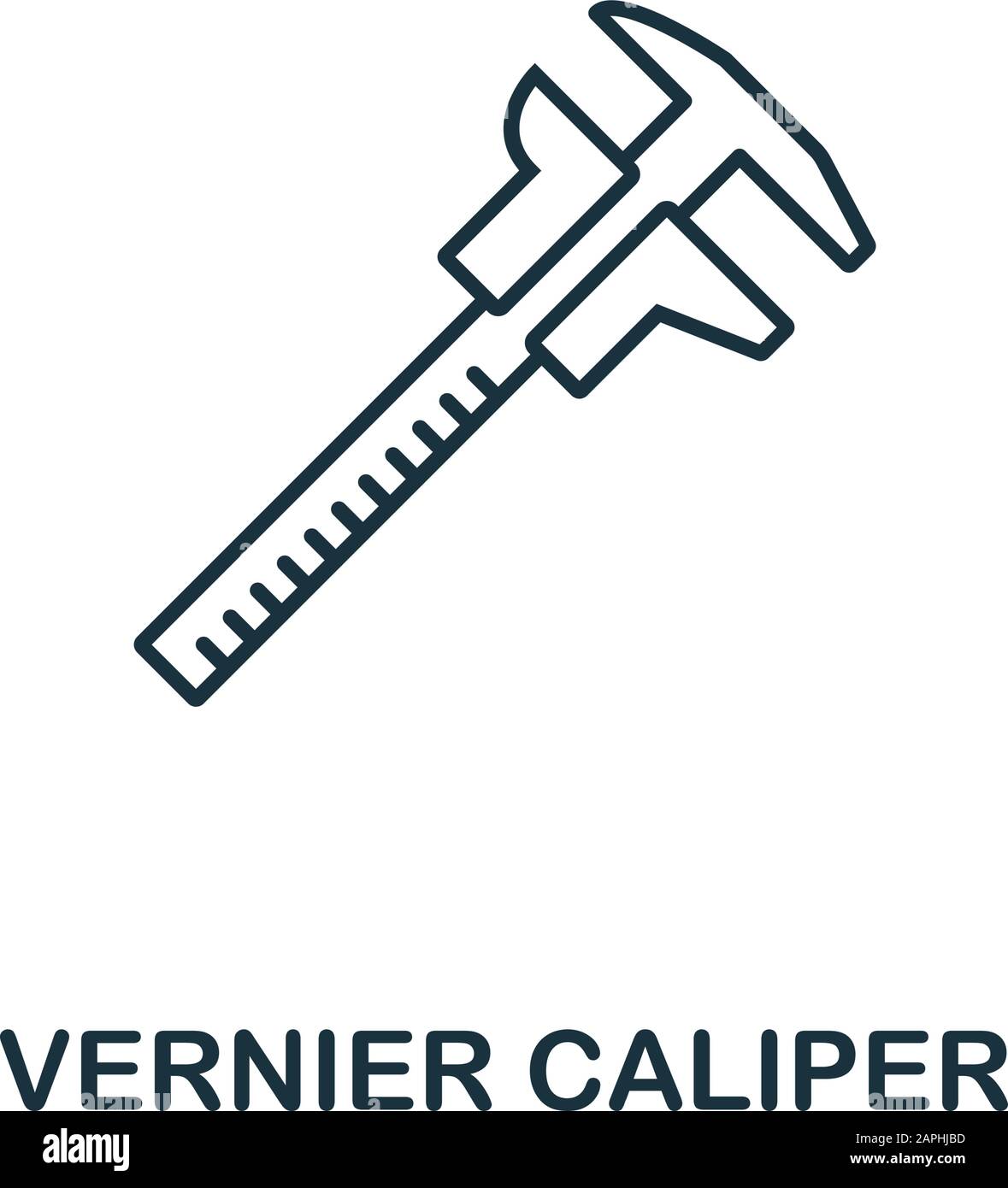 Vernier Caliper line icon. Thin style element from construction