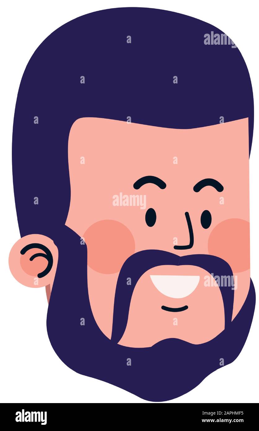 cartoon man face with beard icon Stock Vector Image & Art - Alamy