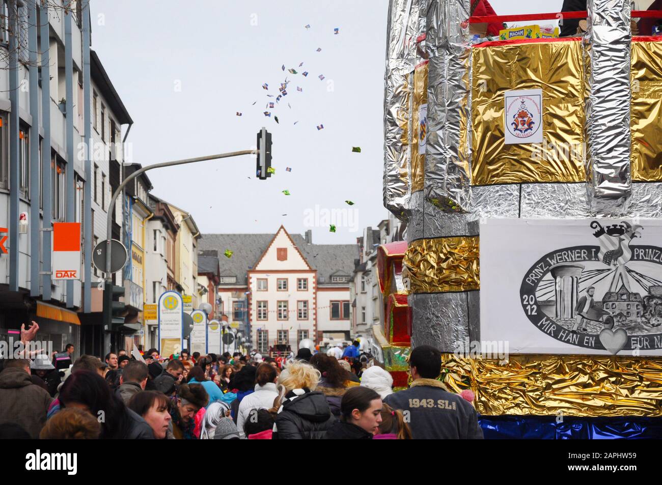 Neuwied, Germany 11 February 2013. Annual German carnival, Rosenmontag (English: Rose Monday) takes place on the Shrove Monday before Ash Wednesday, Stock Photo