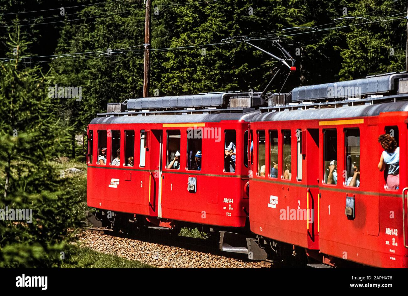 Switzerland Rhaetian Railway Stock Photo