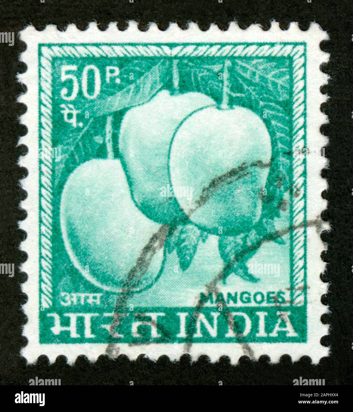 Stamp print in India,Mangoes Stock Photo Alamy