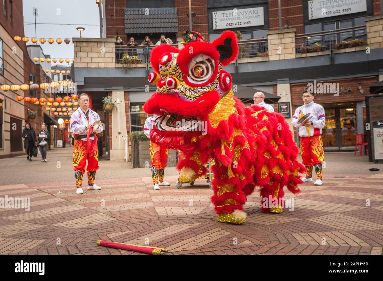 Birmingham, UK. 23rd Jan, 2020. Preparations for the weekend's celebration of the Chinese New Year begin in Birmingham's Arcadian centre, in the heart of the city's Chinese quarter. This year will be the Year of the Rat - which is a sign of wealth and surplus in Chinese culture. Credit: Peter Lopeman/Alamy Live News Stock Photo