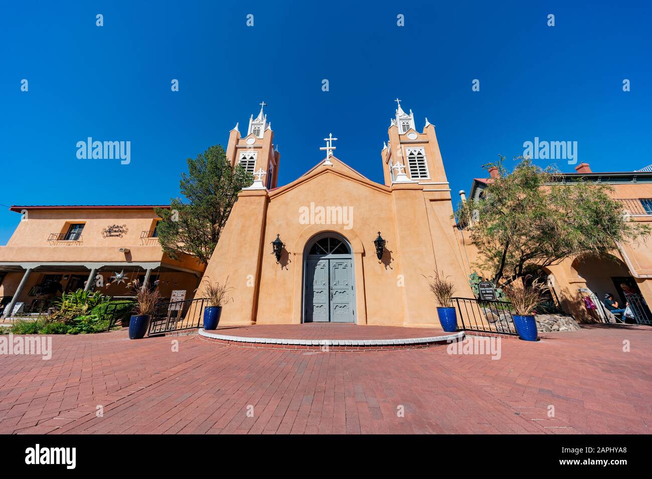 Albuquerque, OCT 5: Exterior view of the San Felipe de Neri Church on OCT 5, 2019 at Albuquerque, New Mexico Stock Photo