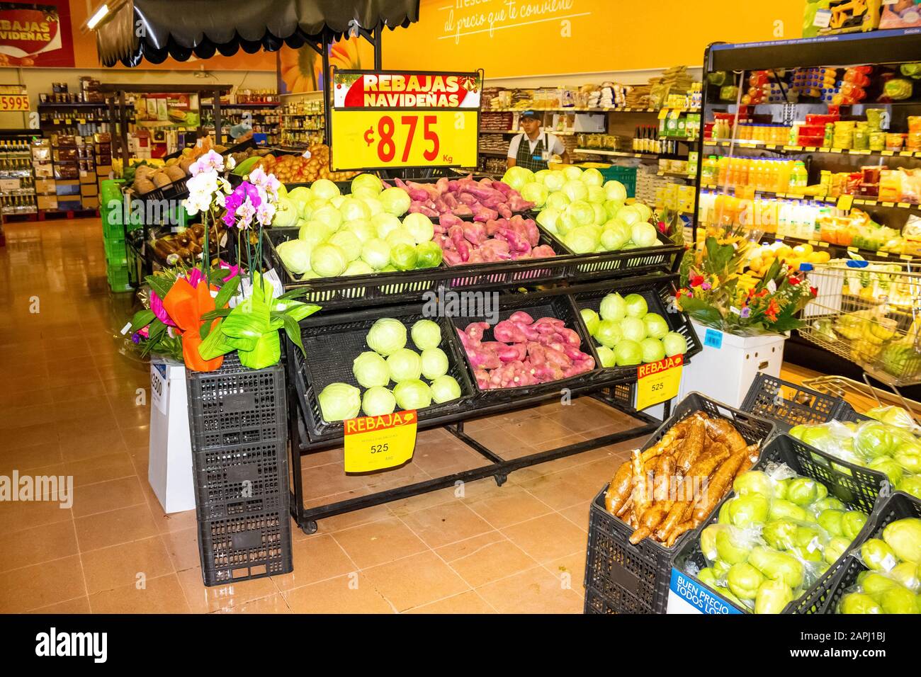 Puerto Limon, Costa Rica - December 8, 2019: The fruits on sell on