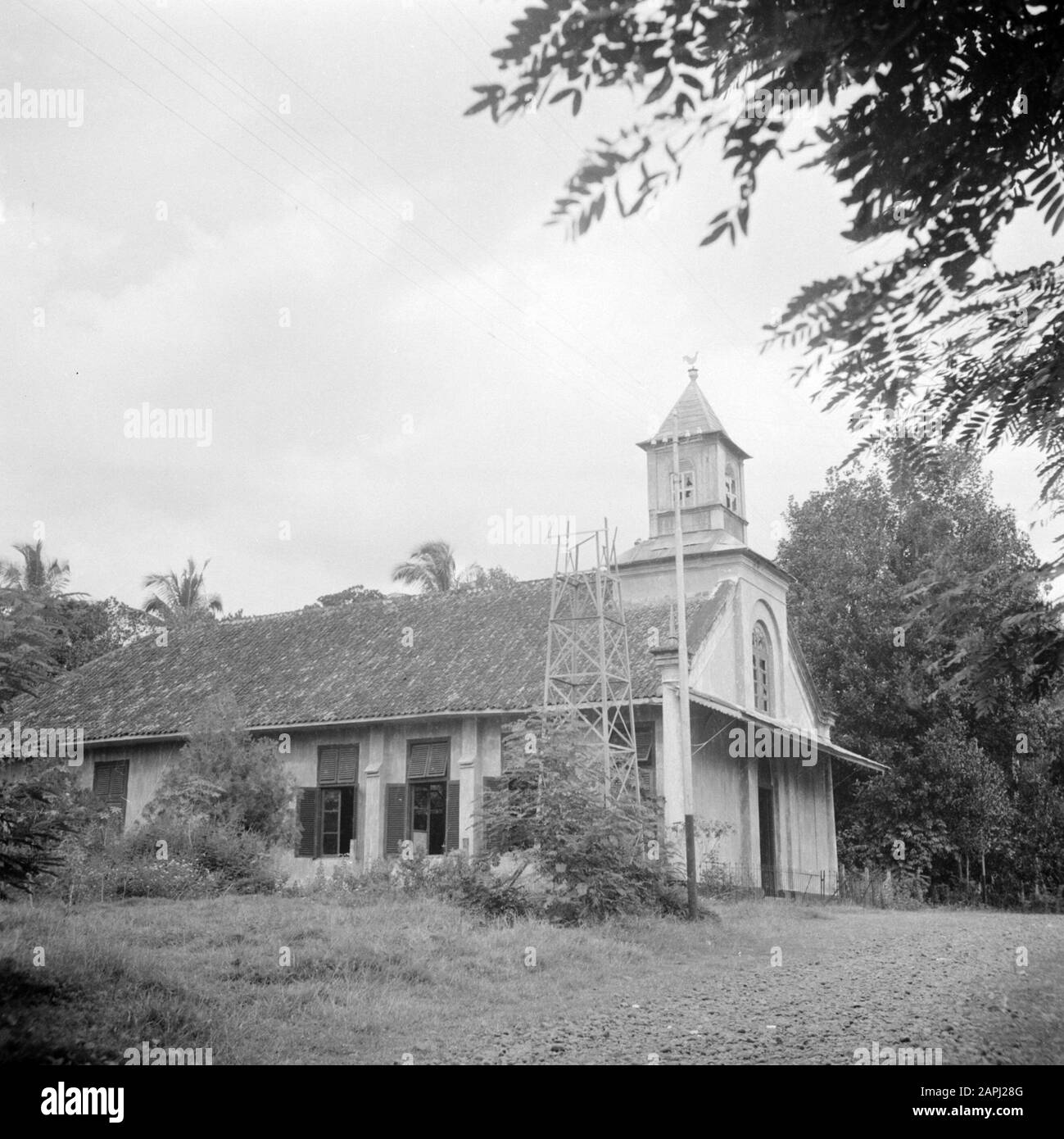 War Volunteers In Malacca And Indonesia Description The Destroyed Church Of Depok The Clock In The Bell Tower Is Missing Annotation The Christian Village Of Depok Was Destroyed And Plundered By Indonesian