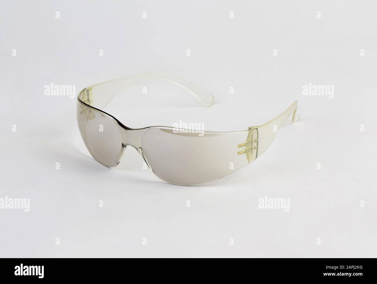 Protective eyewear, safety glasses isolated on white background Stock Photo