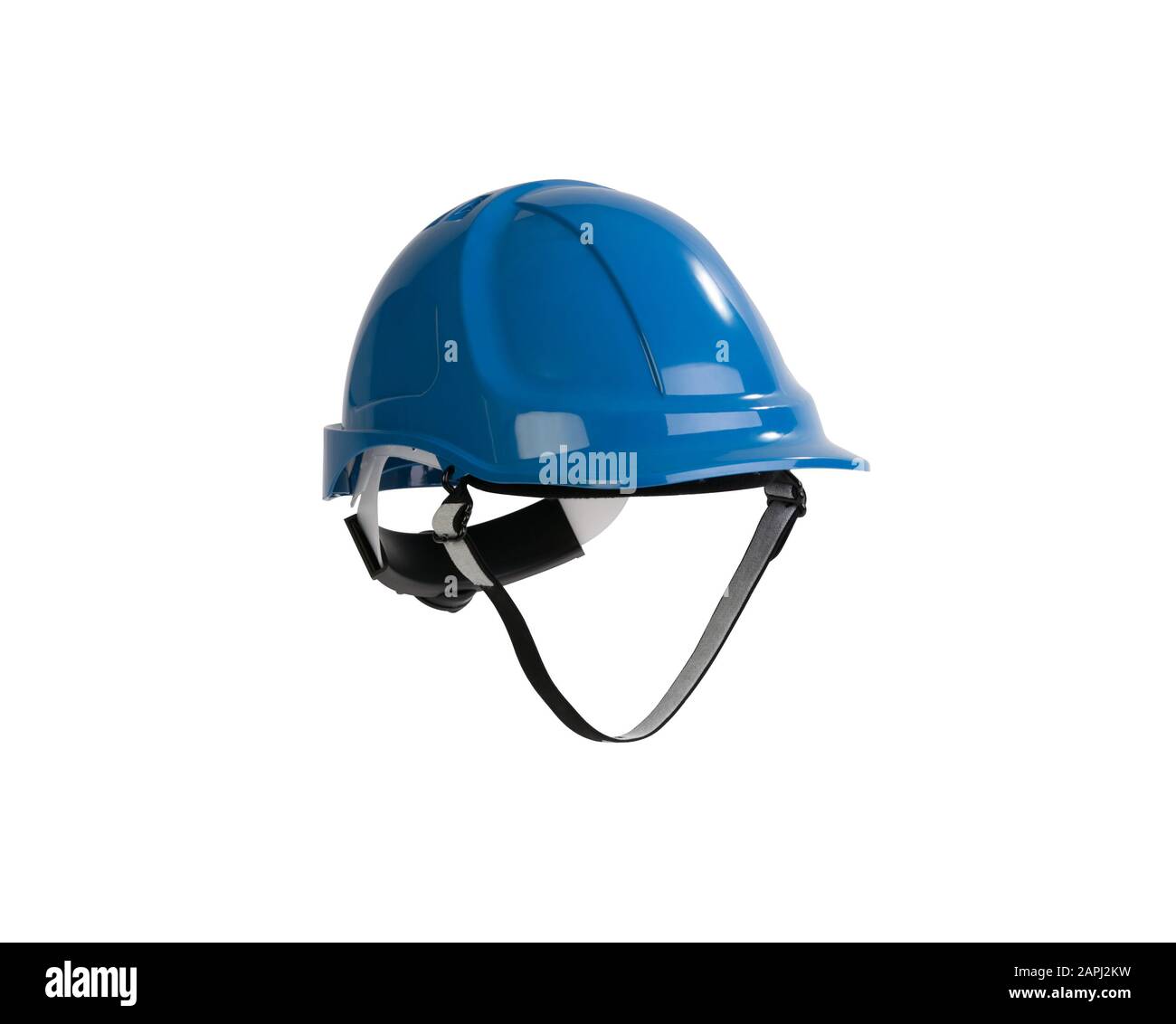 Blue safety helmet isolated on white background Stock Photo