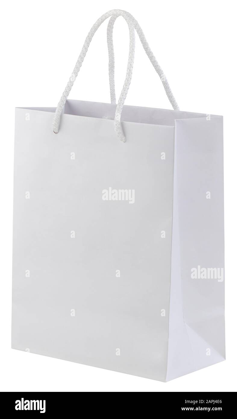 Blank shopping bag isolated on white background Stock Photo - Alamy