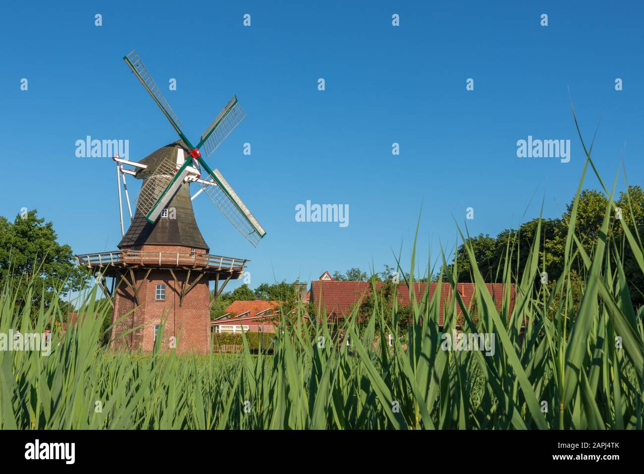 Klaashensche Muehle. Windmill in East Frisia, Lower Saxony, Germany Stock Photo