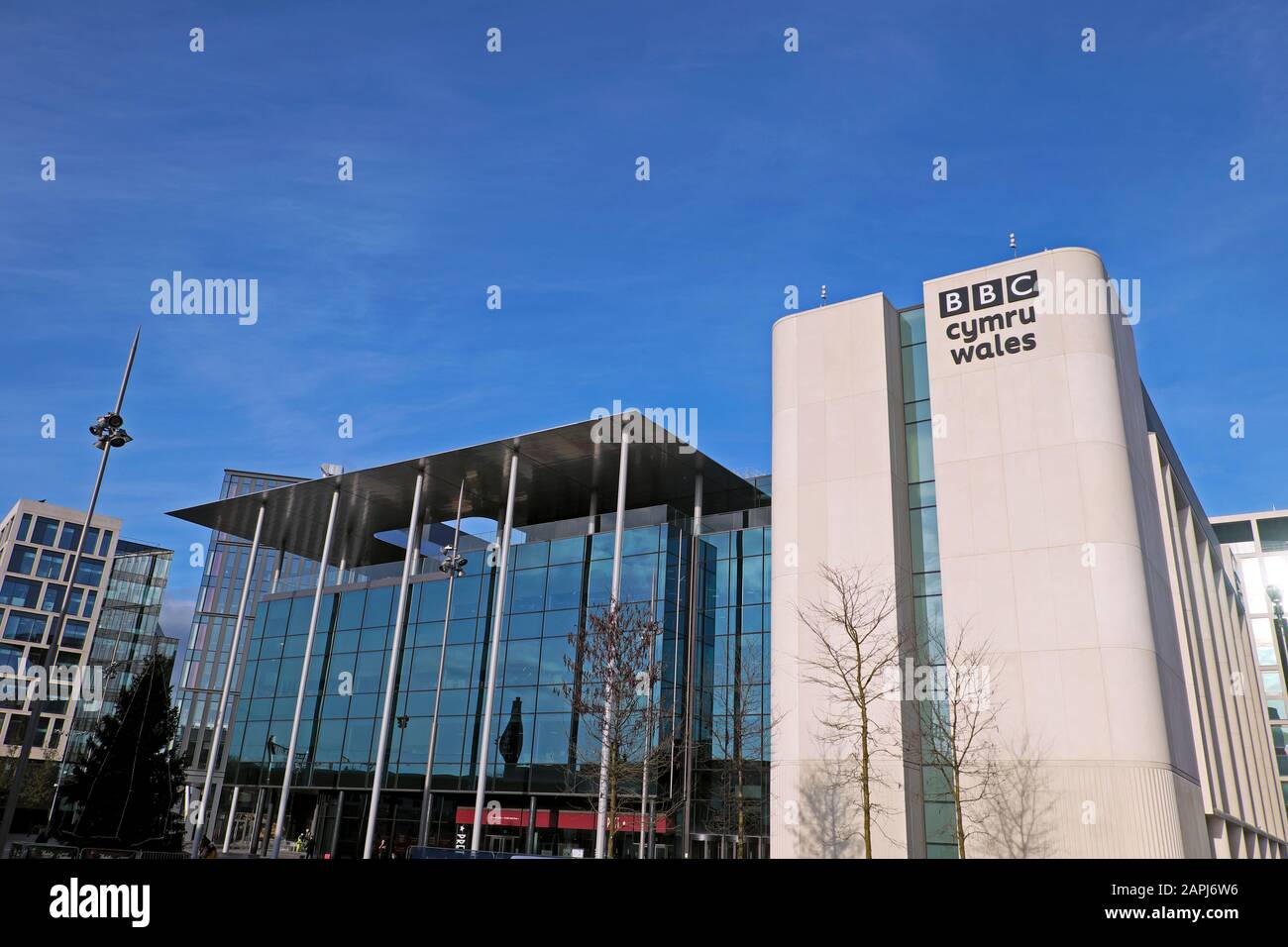 BBC Wales Cymru new building architecture in Central Square city centre Cardiff Wales UK  KATHY DEWITT Stock Photo