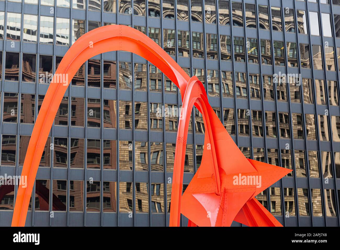 Alexander Calder's Flamingo sculpture, Federal Plaza, Chicago, Illinois