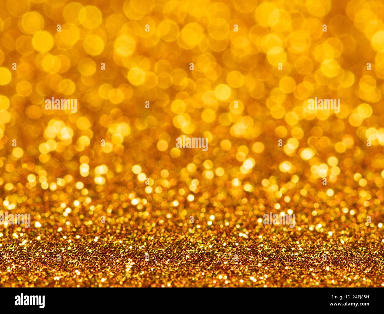 Abstract of golden bokeh light background. Selective focus Stock Photo