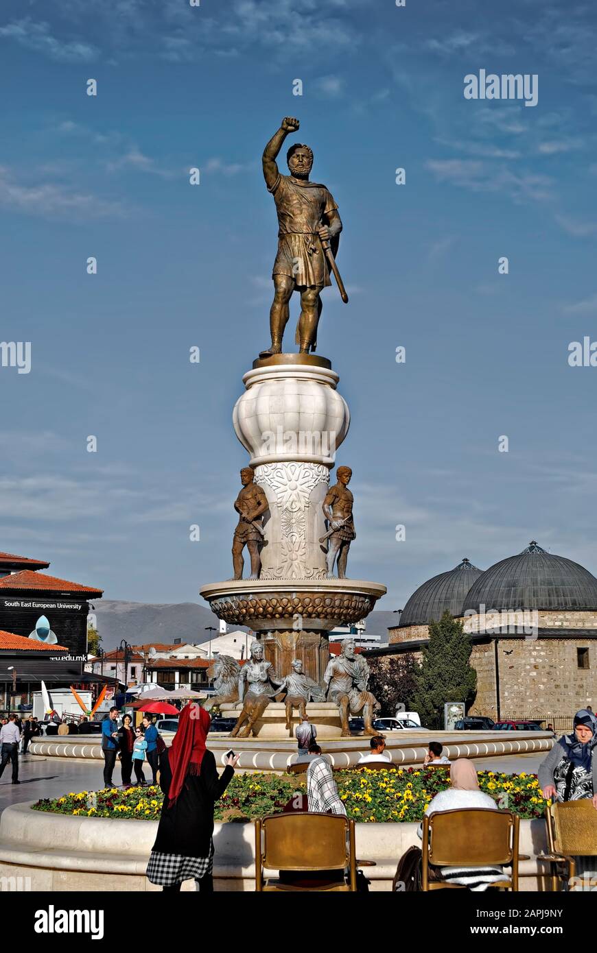 Monument to an ancient hero;Skopje;Northern Macedonia; Stock Photo