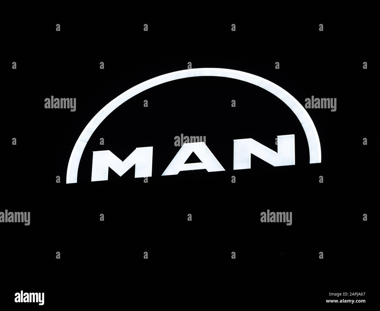 Augsburg, Germany - December 29, 2019: MAN SE logo. MAN SE is a German  mechanical engineering company. Its primary output is for the automotive  indust Stock Photo - Alamy