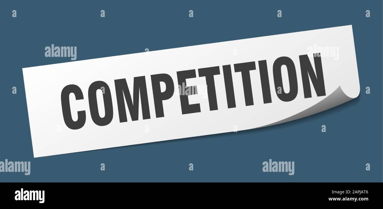 competition sticker. competition square sign. competition. peeler Stock ...