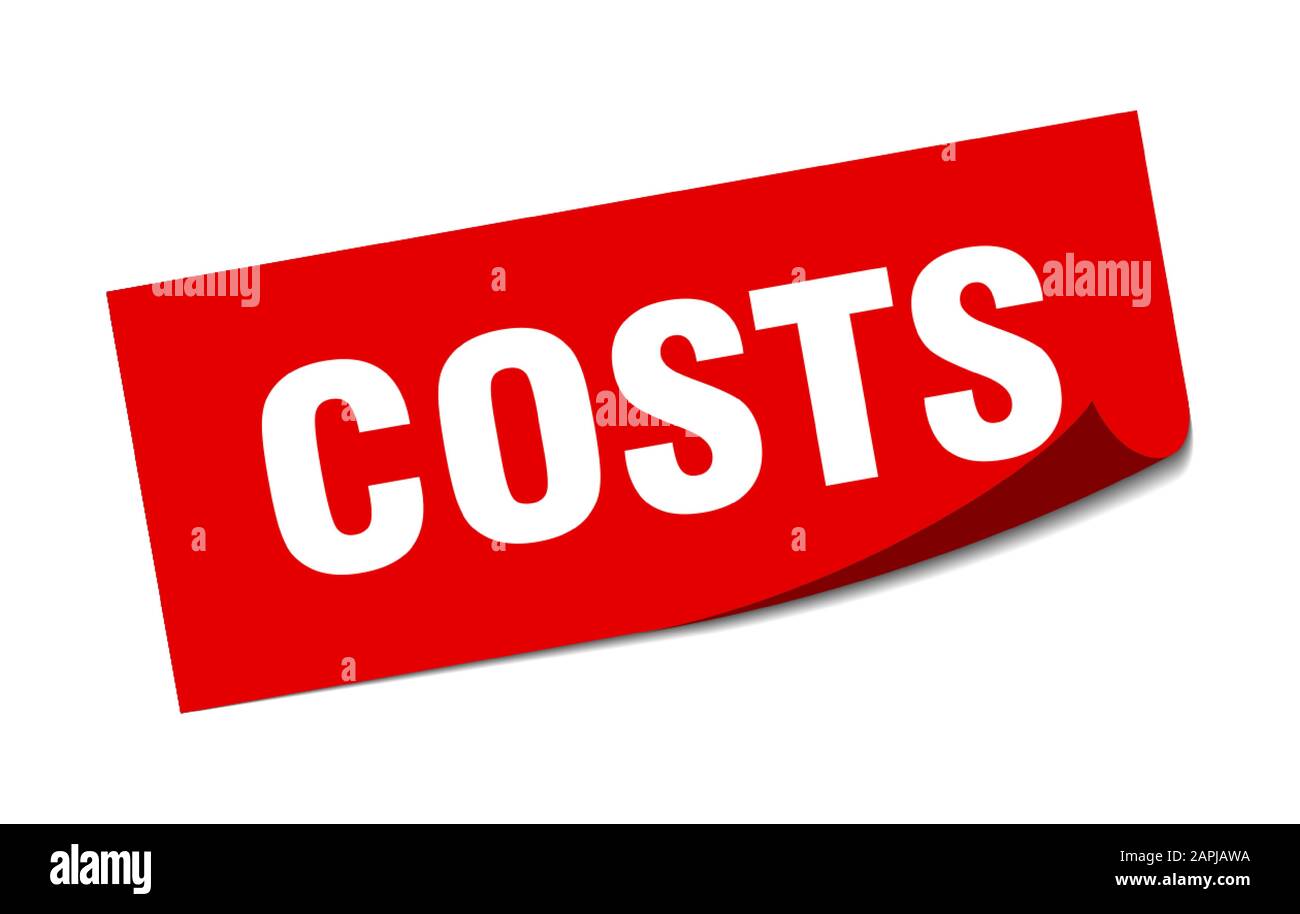 costs sticker. costs square sign. costs. peeler Stock Vector Image