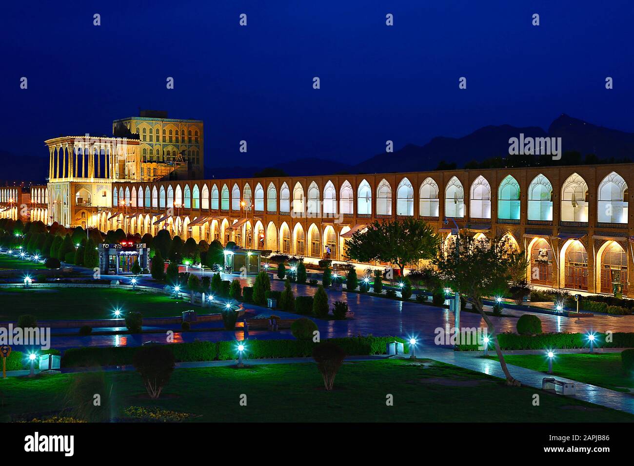 Historical city square of Isfahan, at the twilight known also as Naqshejahan Square or Imam Square in Iran Stock Photo