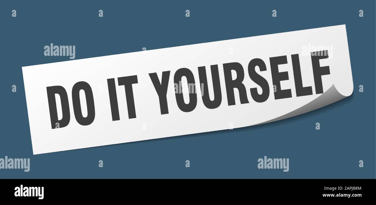 do it yourself sticker. do it yourself square sign. do it yourself