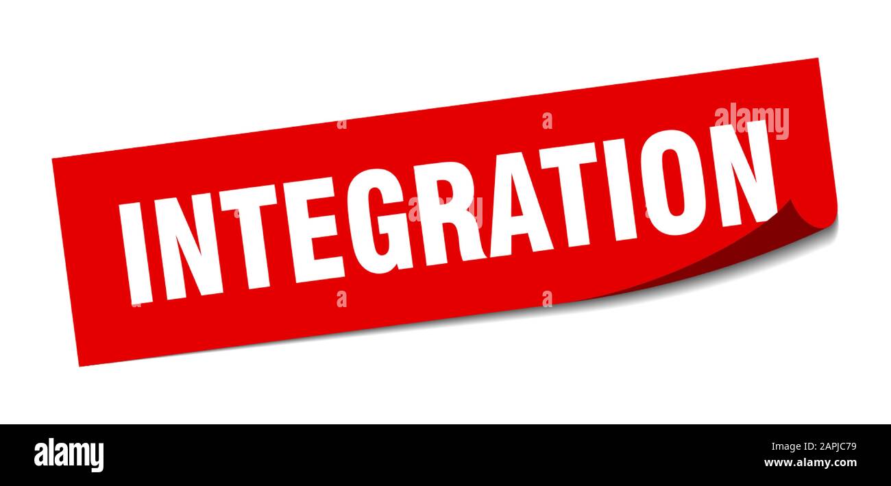 integration sticker. integration square sign. integration. peeler Stock ...