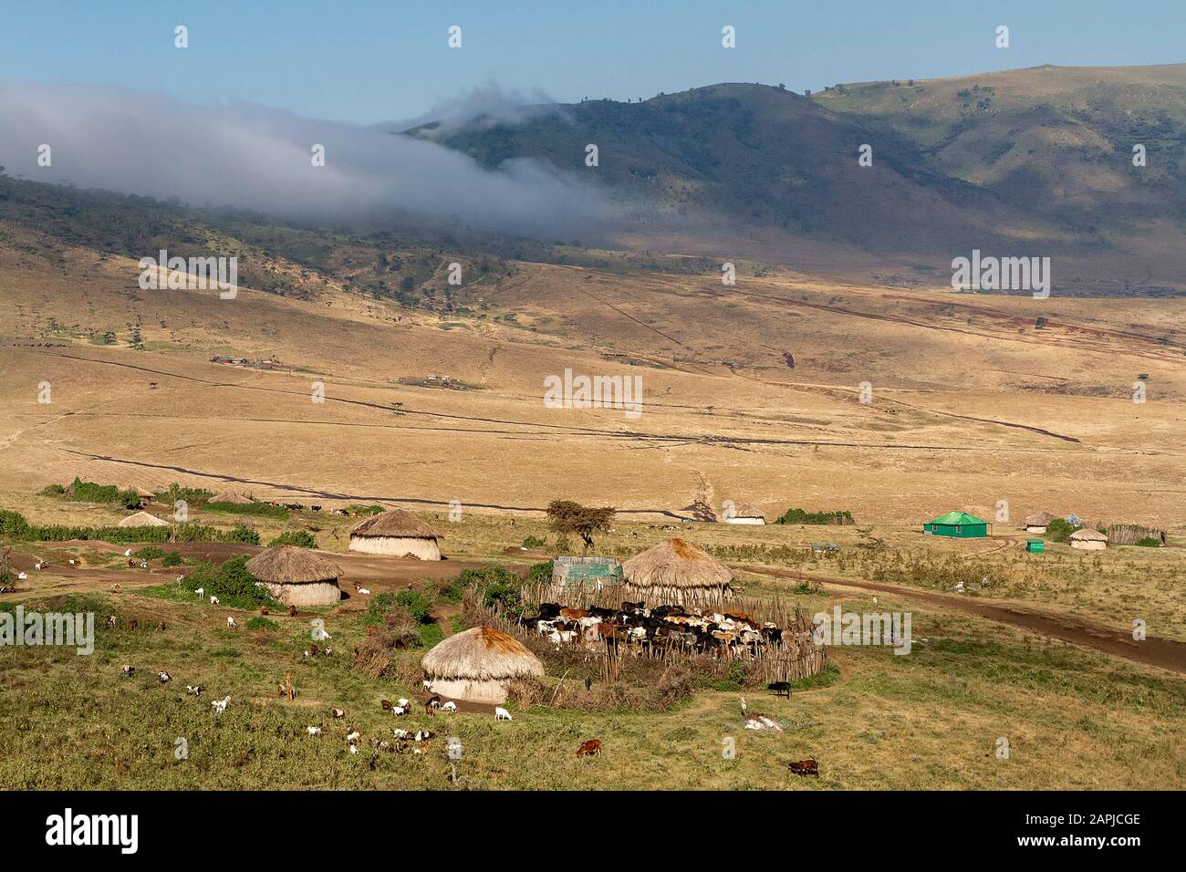 Village scene in Tanzania, Africa Stock Photo