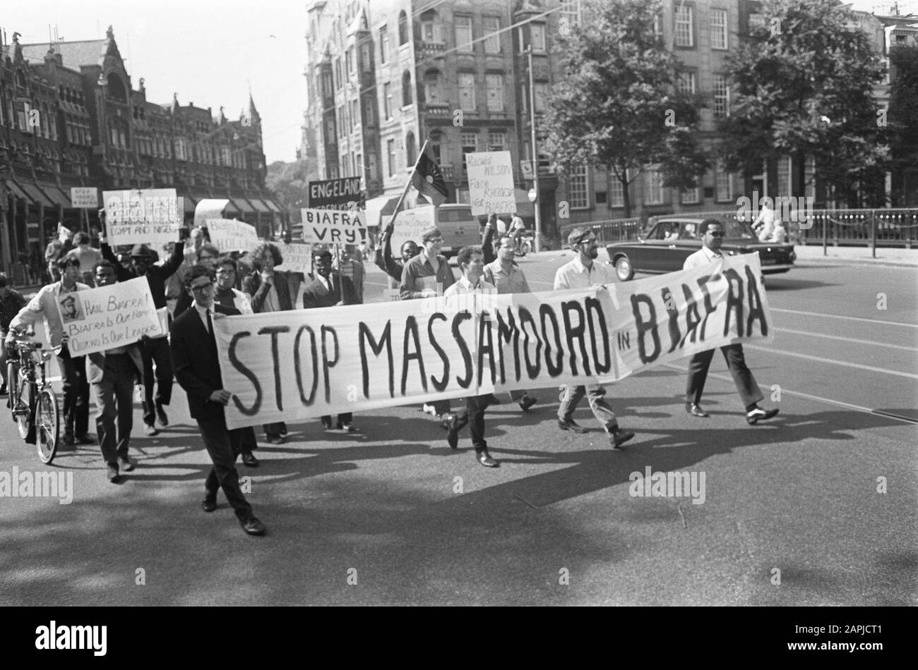 Demonstration for Biafra Description: Protesters in Amsterdam Date: 24 August 1968 Location: Amsterdam, Noord-Holland Keywords: demonstrations Stock Photo